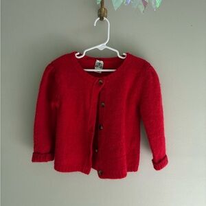 Bon On Wool Red Sweater Classic Button Down Sweater Size 8